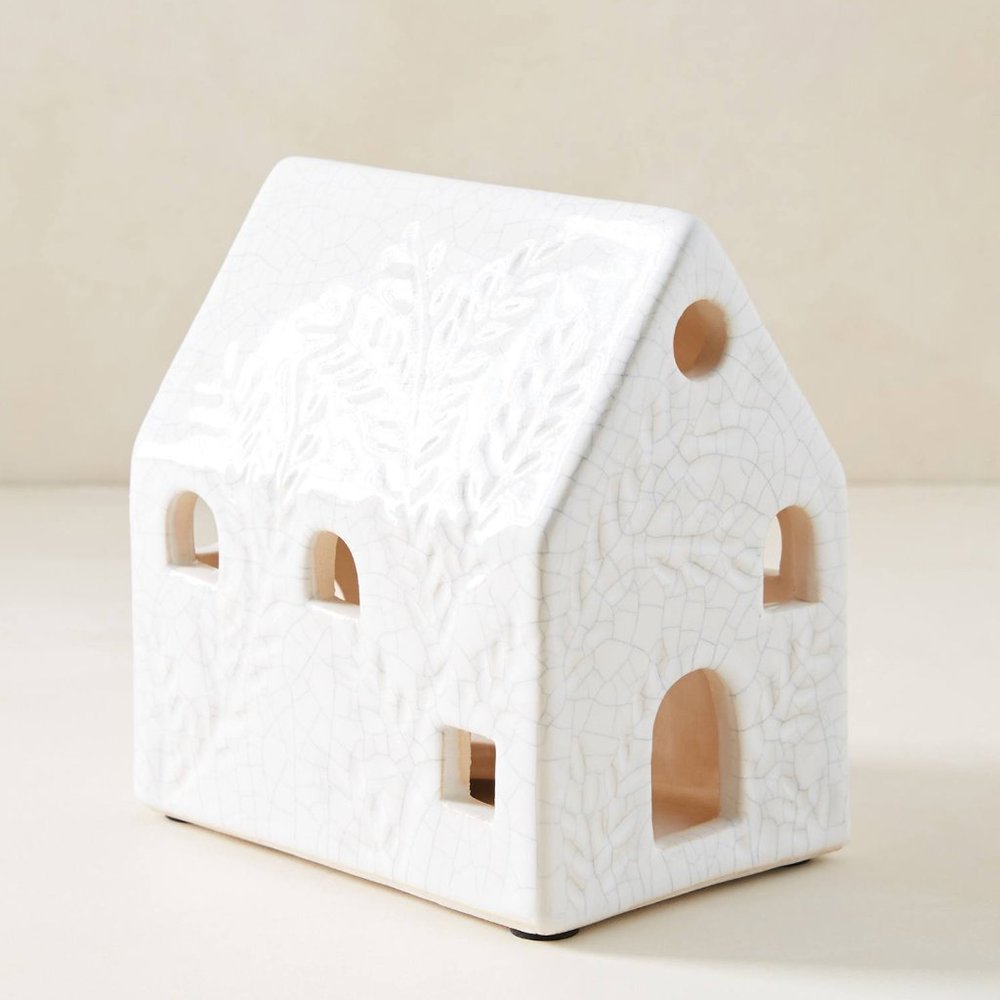 Anthropologie White Ceramic Luminary House - Picture 1 of 3